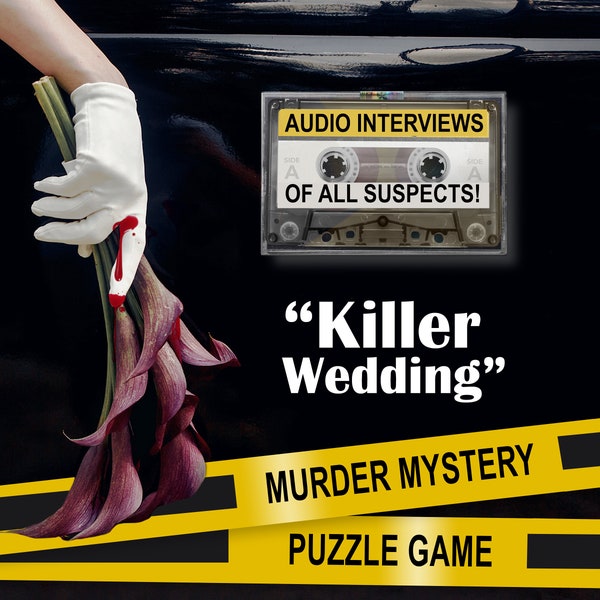 NEW Murder Mystery Game «Killer Wedding» Solve True Crime Cold Case Investigation. Gift for Mom Idea, Date Night Couple Detective Family Fun