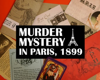 Escape Room Game "Cabaret Lapin Blanc" Crime in Paris. Vintage Murder Mystery Puzzle Date Night Romantic Couple Father's Day Gift Girlfriend