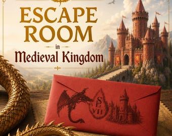 Medieval Puzzle Game "Tale of a Golden Dragon". Escape Room DnD Date At Home. Magical Family Fantasy Birthday / Father's day Activity Gift