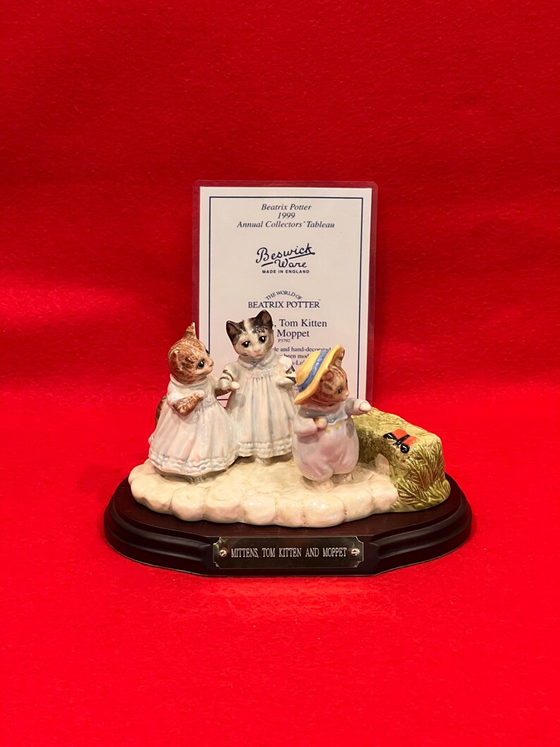 Beswick Beatrix Potter Mittens, Tom Kitten and Moppet Tableau Figure