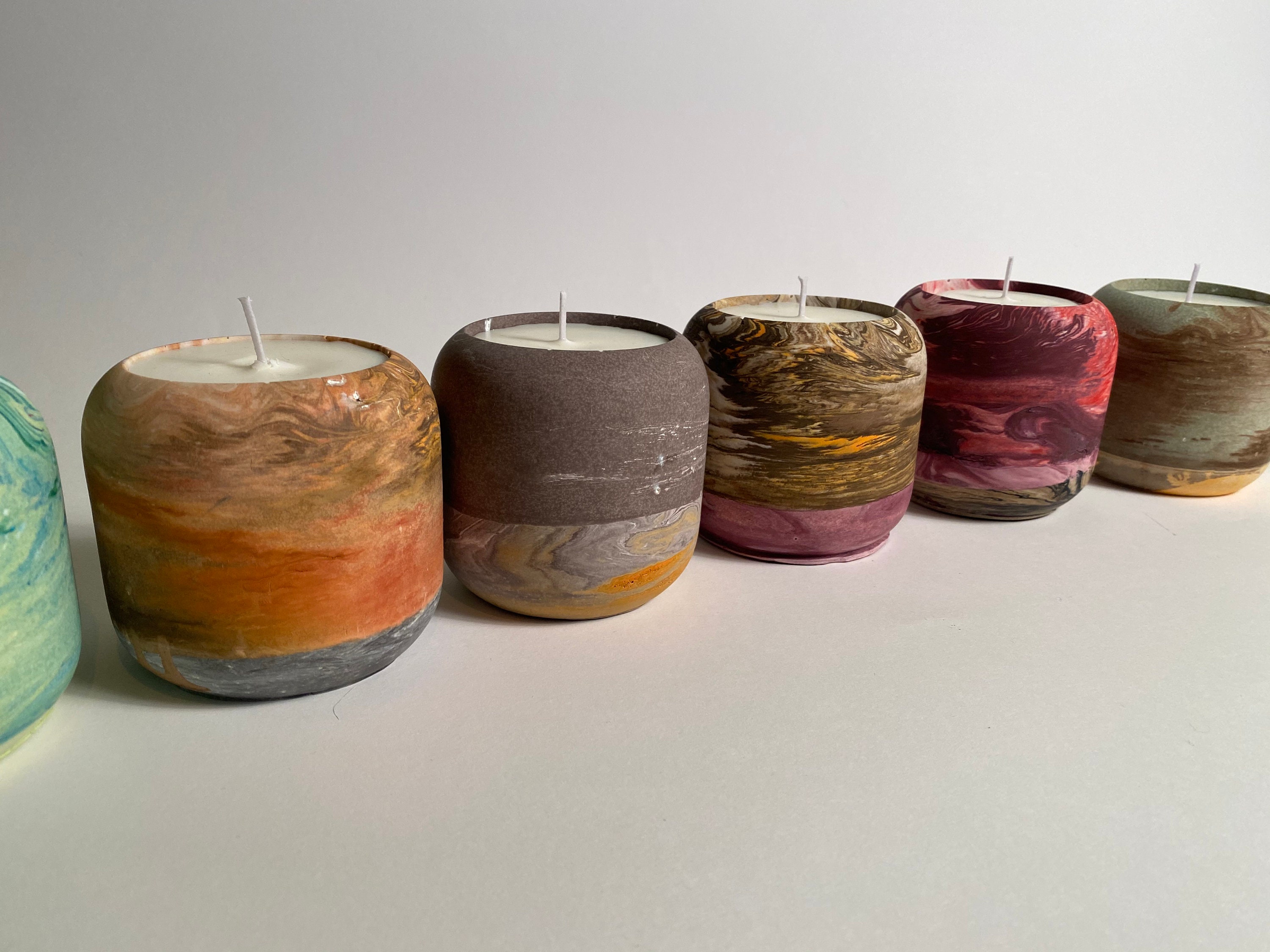 Candle / handmade jesmonite pot Etsy