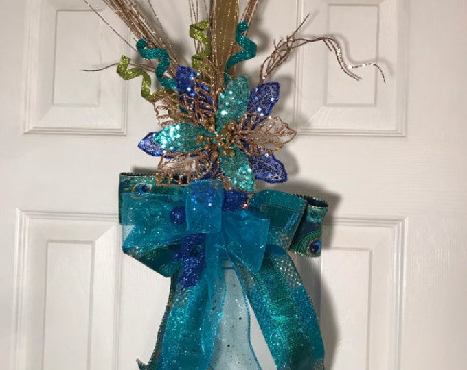 Teal and Blue Christmas Tree Topper Blue Christmas Topper Etsy