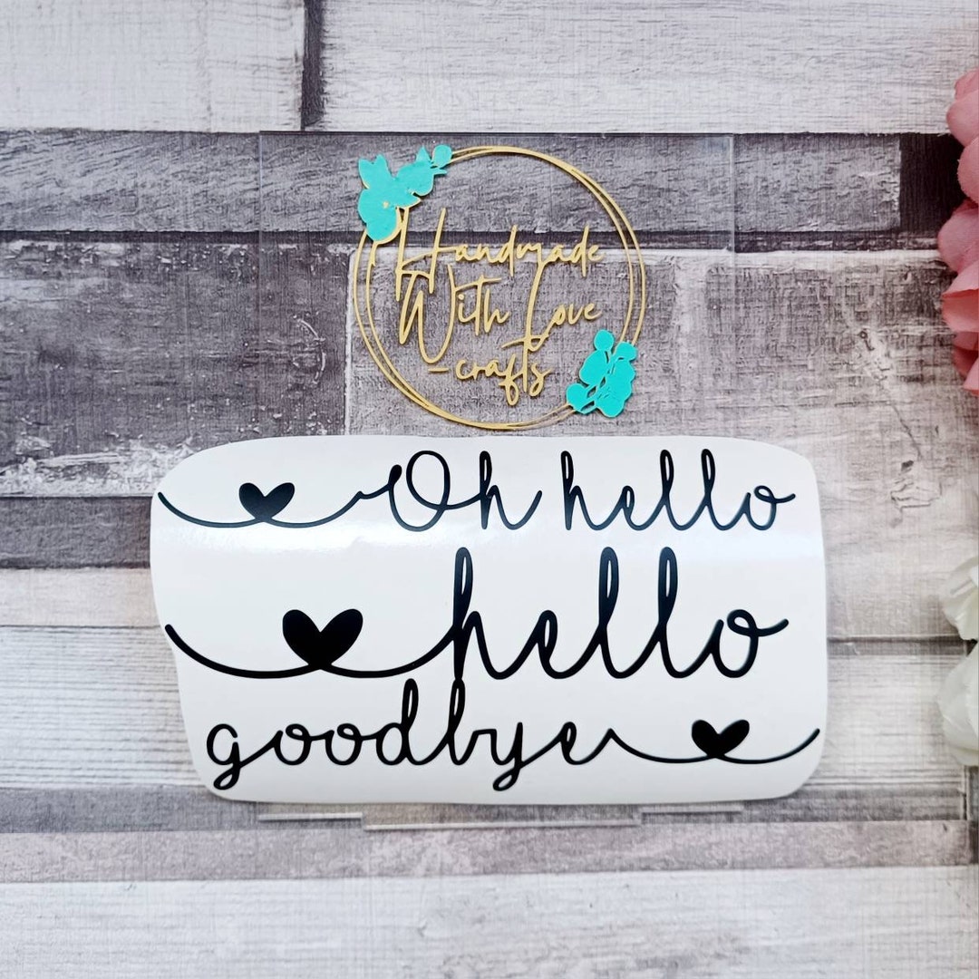Hello Letter Box Label Decal Sticker, Front Door Sticker, Oh Hello
