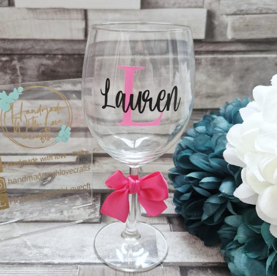 Personalised Wine Glass, Initial Wine Glass, Personalised Glass,  Personalised Initial Glass, Gifts for Her, Birthday Gift, Wine Lover Gift -  Etsy
