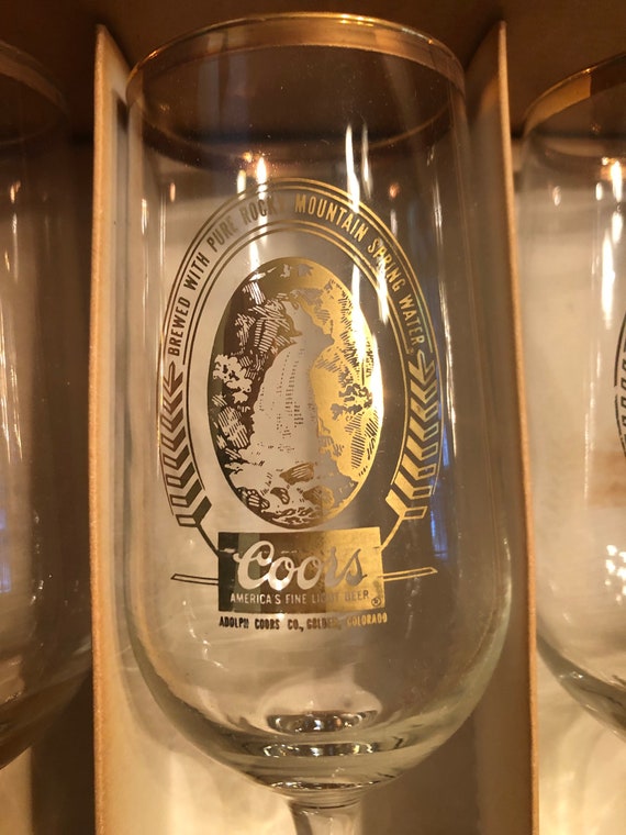 Set of 4 Coors Collectible Beer Glasses Conversation Pieces Etsy