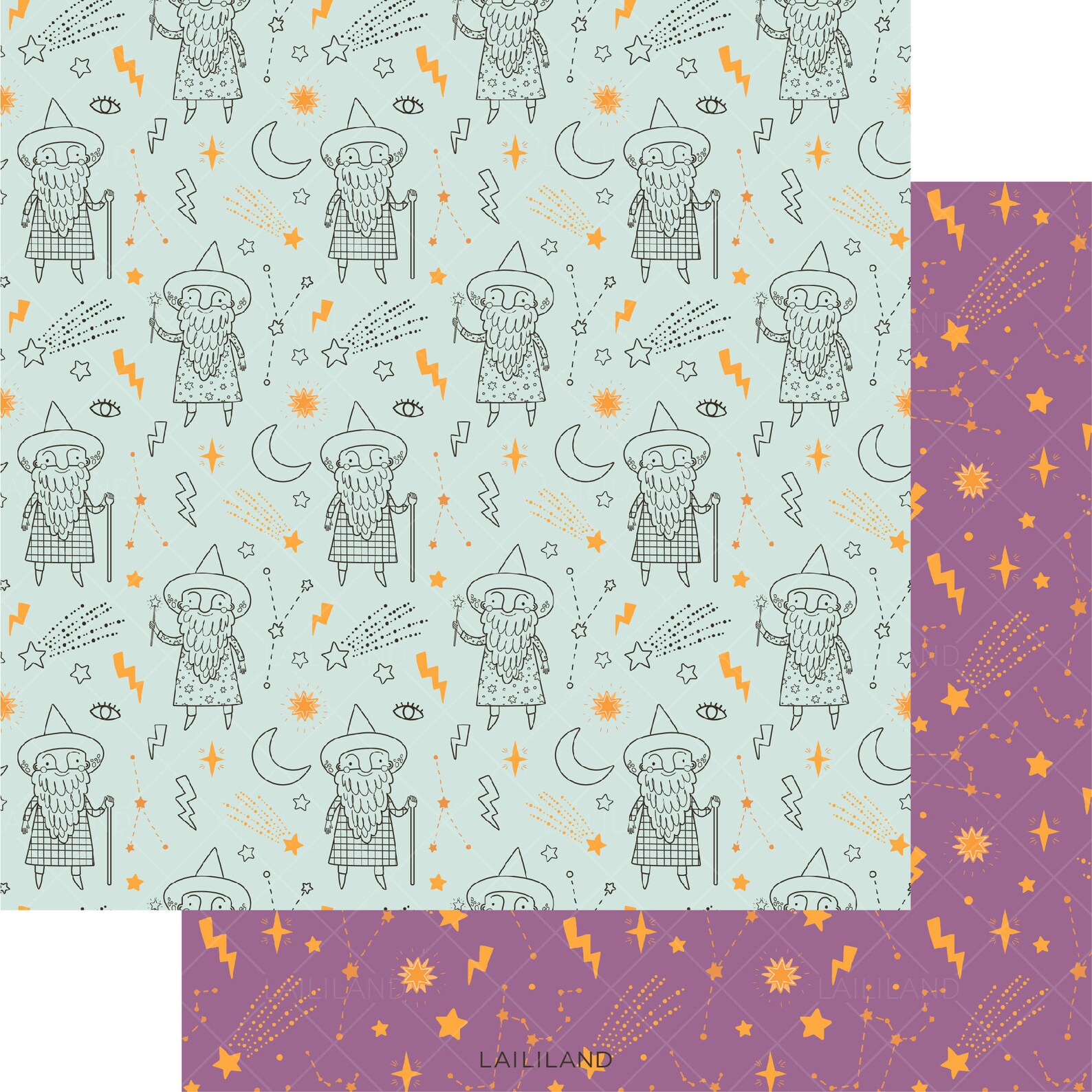 Wizard Digital Paper Magic Seamless Pattern Wizard Digital - Etsy