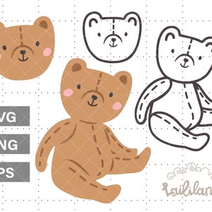 Teddy Bären svg, Bären svg, Bärengesicht svg, Bärenkopf svg, niedliche Bären svg, Bärenkopfumriss svg, persönliche und kommerzielle Nutzung 014