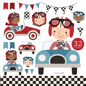 Imágenes prediseñadas de corredor, imágenes prediseñadas de coche de carreras retro, archivo png de corredor de niños, imágenes prediseñadas de invitación de cumpleaños de coche de carreras, descarga digital, uso comercial 004
