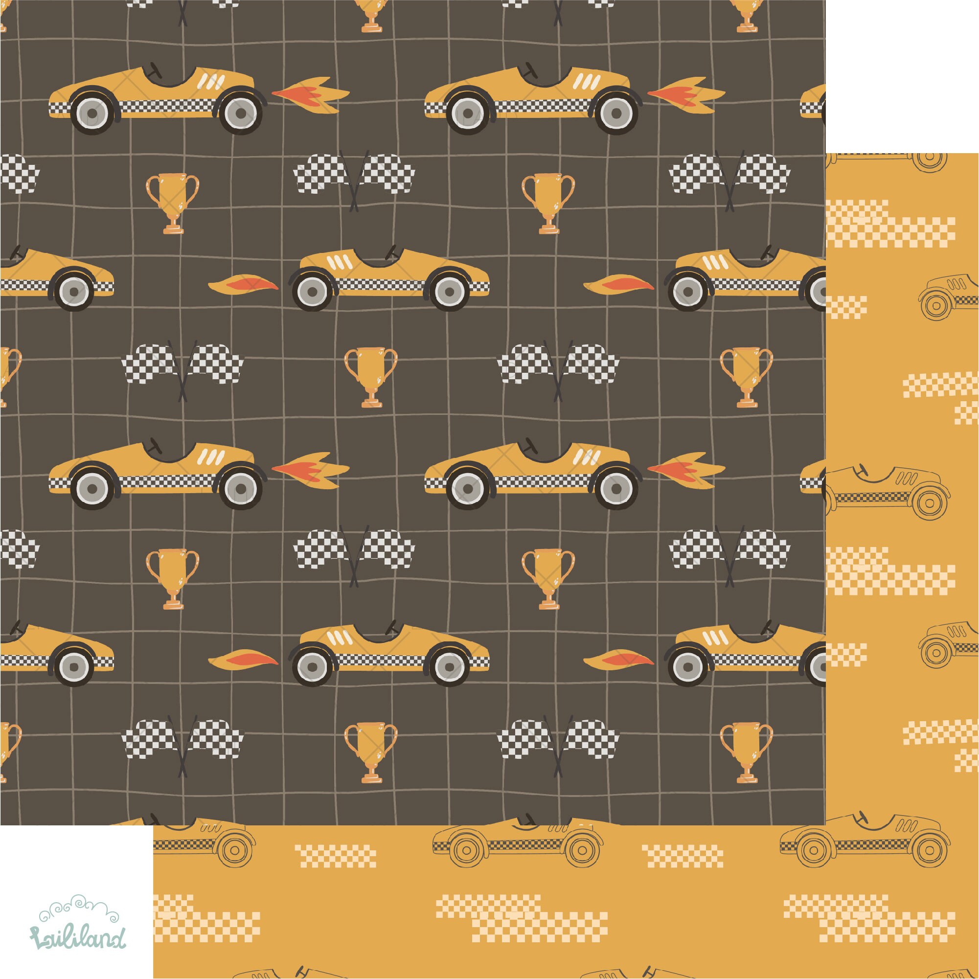 Racing Paper Pattern Race Car Digital Paper: Kids Seamless Pattern (JPG, EPS, SVG) - Etsy