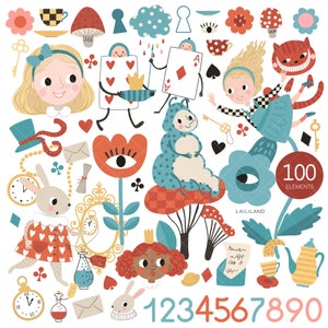 Clipart do país das maravilhas, arquivos png da festa do chá, clipart de conto de fadas, clipart de cogumelo, download digital, uso pessoal e comercial 032