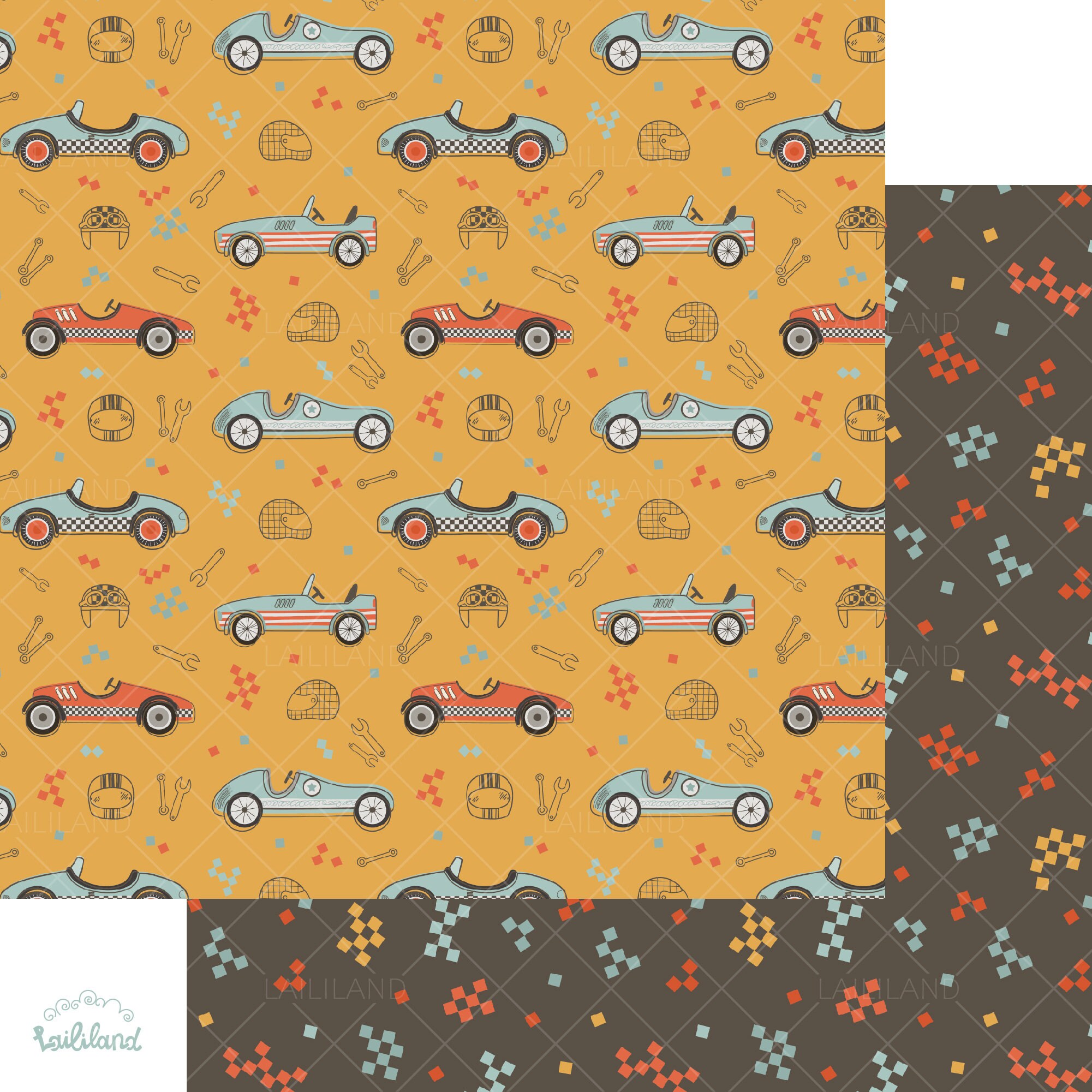 Racing Paper Pattern Race Car Digital Paper: Kids Seamless Pattern (JPG, EPS, SVG) - Etsy