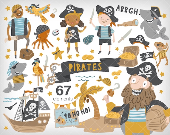 Pirate Clipart Pirate Party Clipart Cute Pirates 