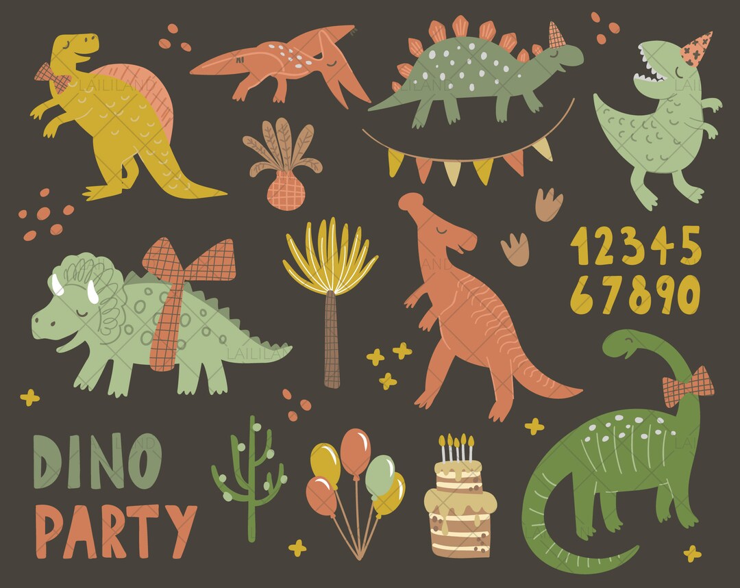 Dinosaur Party Clip Art, Dinosaur Birthday Party, Dinosaur Clipart