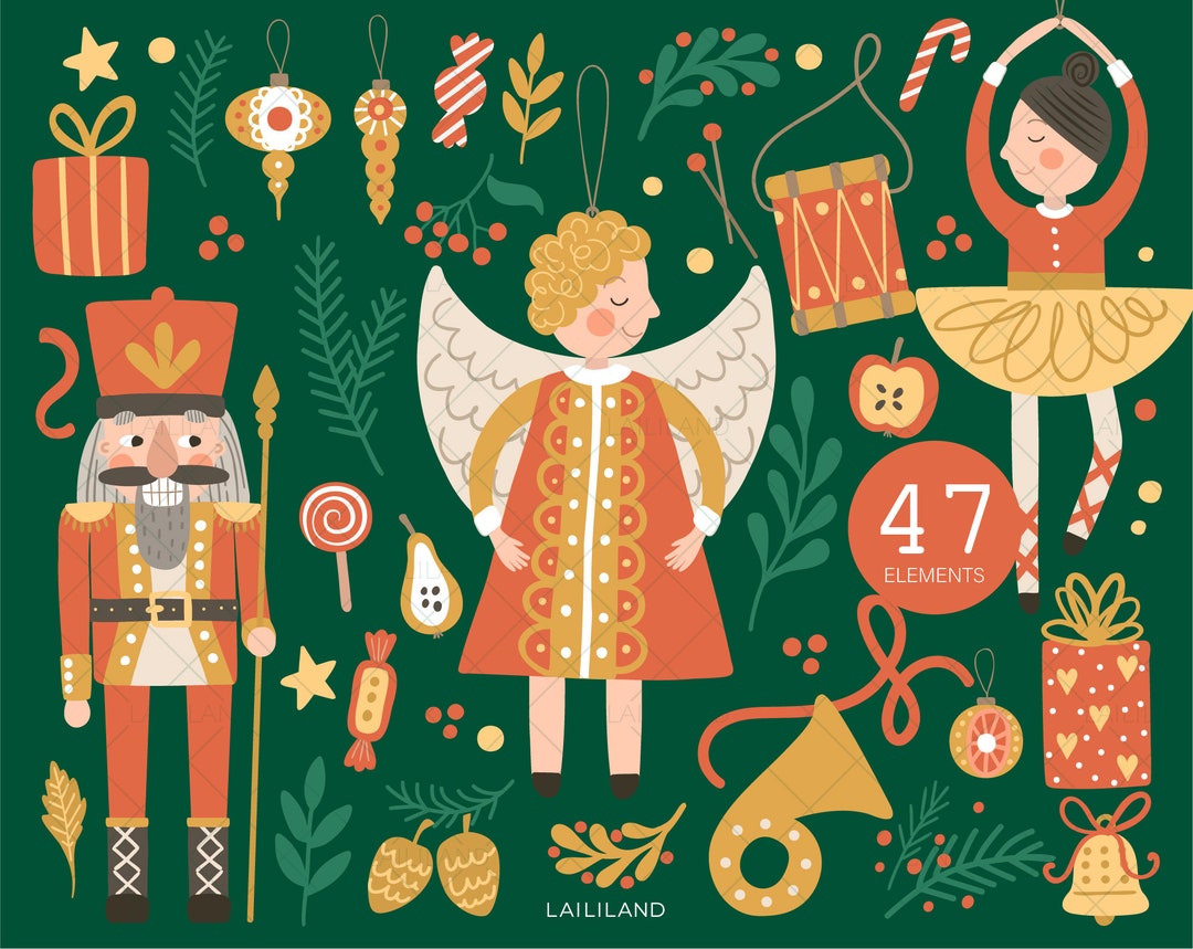 Nutcracker Clipart, Christmas Clip Art, Winter Clipart, Nutcracker