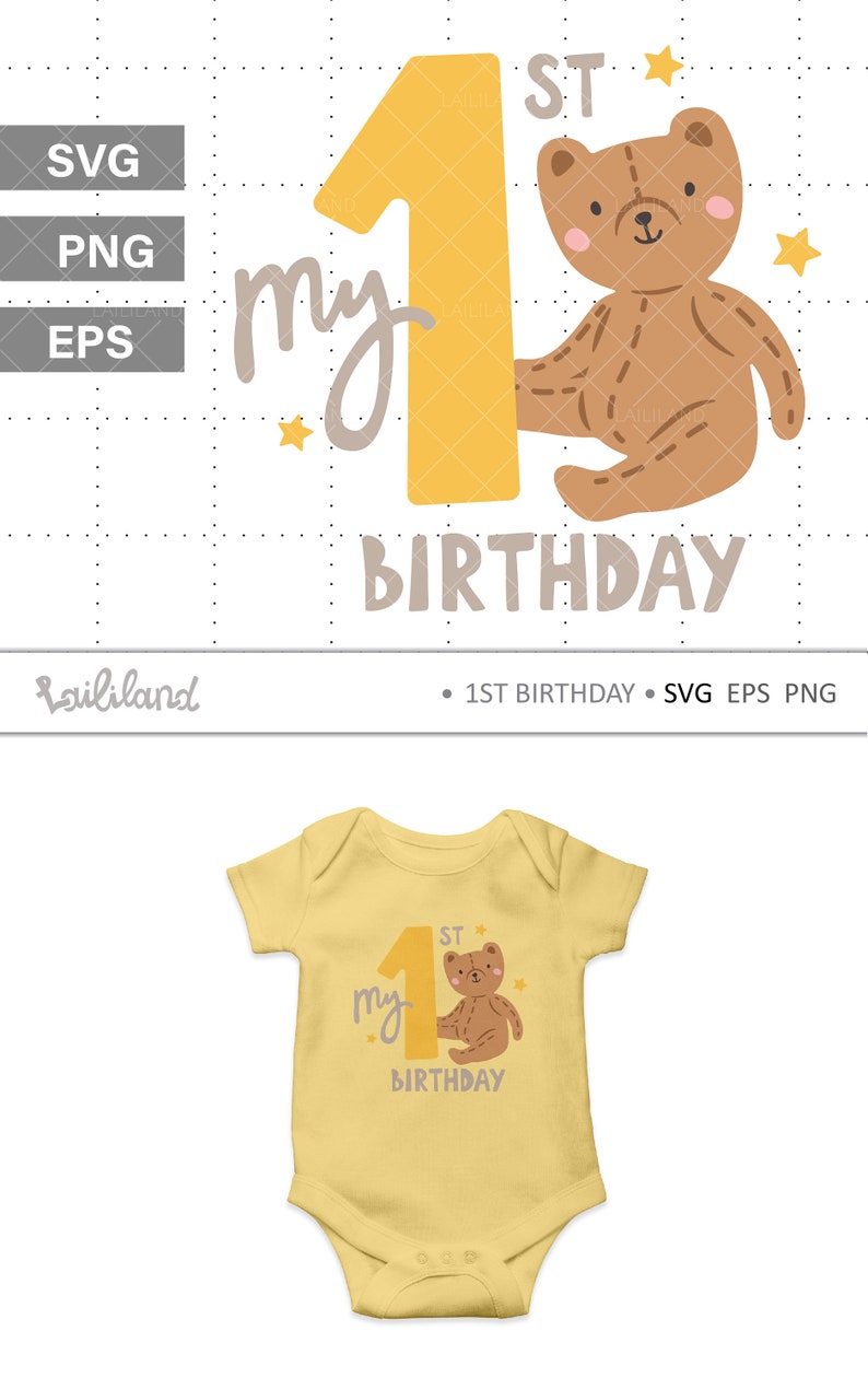 1st Birthday Bear Svg Teddy Bear Svg 1st Birthday Svg 1st - Etsy
