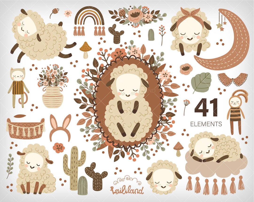 Baby Lamb Clipart, Baby Shower Clipart, Baby Animal Clipart, Baby Sheep ...