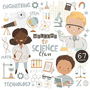 Imágenes prediseñadas de ciencia, imágenes prediseñadas de aula, imágenes prediseñadas de pasatiempos para niños, imágenes prediseñadas escolares, imágenes prediseñadas de clase STEM, descarga digital, uso personal y comercial 001