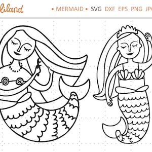 Meerjungfrau svg, Meerjungfrau Kontur svg, Meerjungfrau svg-Dateien, Meerjungfrau Clipart, digitaler download, persönliche und kommerzielle Nutzung