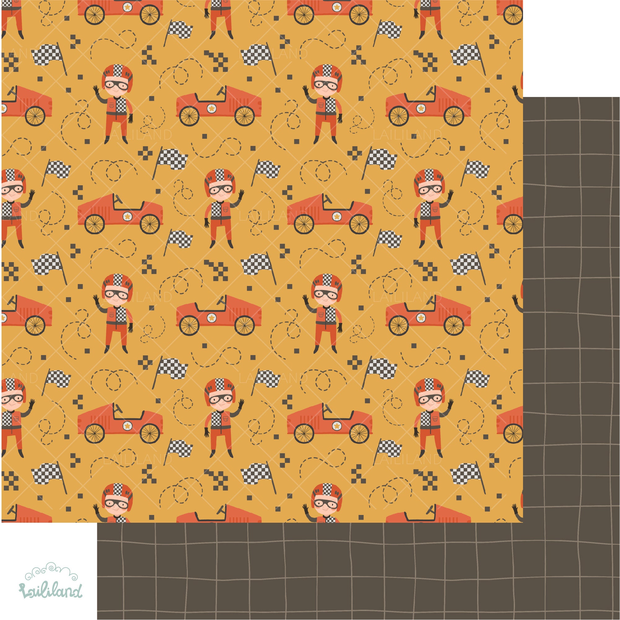 Racing Paper Pattern Race Car Digital Paper: Kids Seamless Pattern (JPG, EPS, SVG) - Etsy