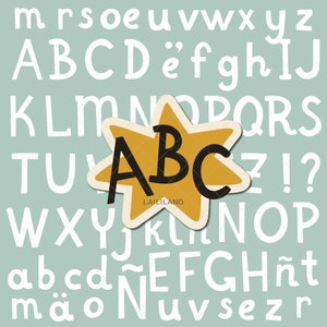 Clipart de alfabeto, clipart ABC, arquivos png de alfabeto decorativo, clipart de alfabeto desenhado à mão, download digital, uso pessoal e comercial 003