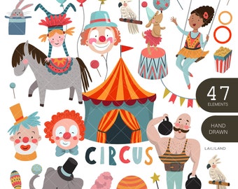 Circus clipart, circus tent, circus vector clipart, circus elephant, circus png, digital download, Personal and Commercial use 038