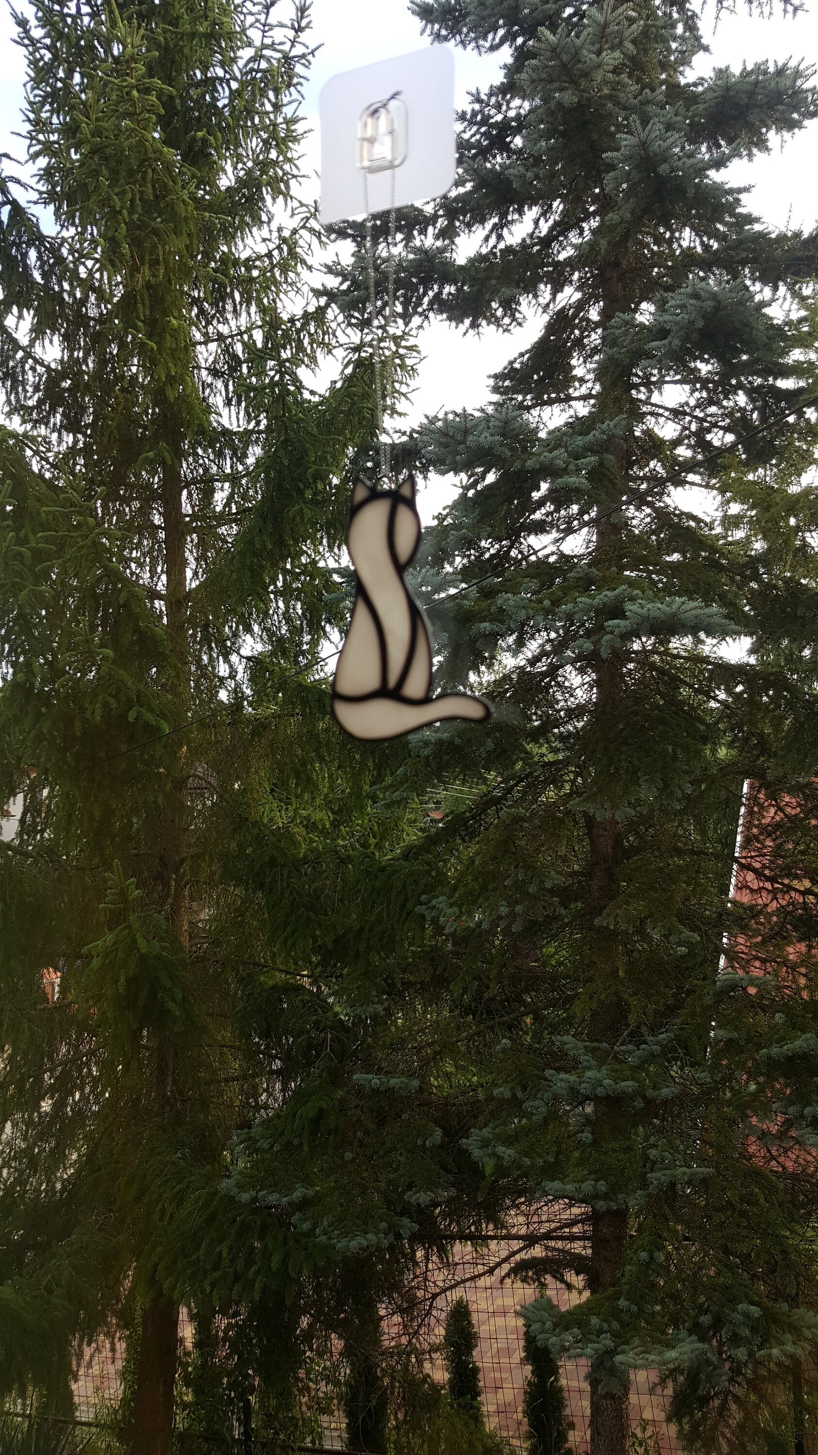 White Cat,stained Glass Cat, Cat Lovers, Decoration Glass Ornament