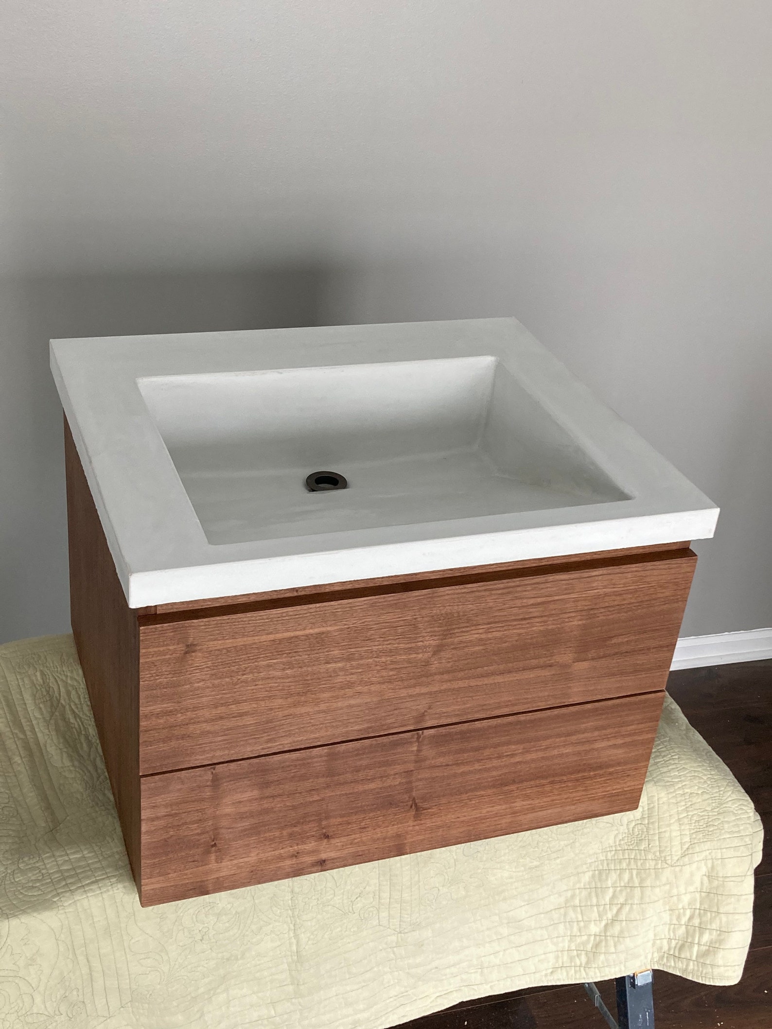 Custom Floating Walnut Bath Vanity Etsy