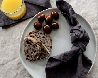 Smoke Gray Linen Napkins, Diner or Tea, Pre-washed Soft, Wedding Table Linens