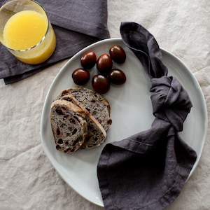 Linen Napkin, Smokey Gray Dinner Napkin, Washed Soft Tea Napkin, Housewarming Gift, Bulk Cloth Napkin, Wedding Napkins Bulk, Wedding Gift