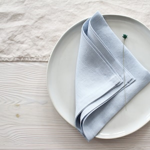 Linen Napkin, Sky Blue Dinner Napkin, Table Decor Wedding, PreWashed, Housewarming Gift, Bulk Linen Napkins, Wedding Napkins, Tea Napkin