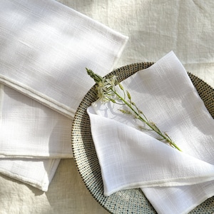 White napkin set of 2 or 4, cotton napkin white, kitchen linens, wedding napkins bulk, cloth dinner napkins, Turkish cotton table linens image 1