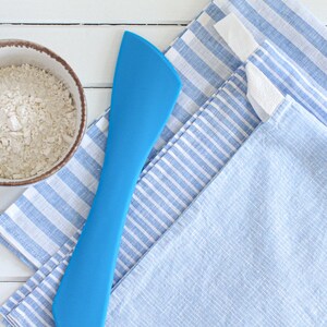 Linen Tea Towel, Set of 3 or Single, US Shop, Christmas Gift, Striped Linen Cotton Kitchen Towel Set With Loop, Gift For Kitchen, Holiday image 5