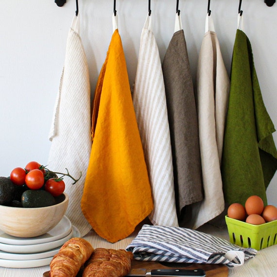 Linen Tea Towel | Brown Stripe