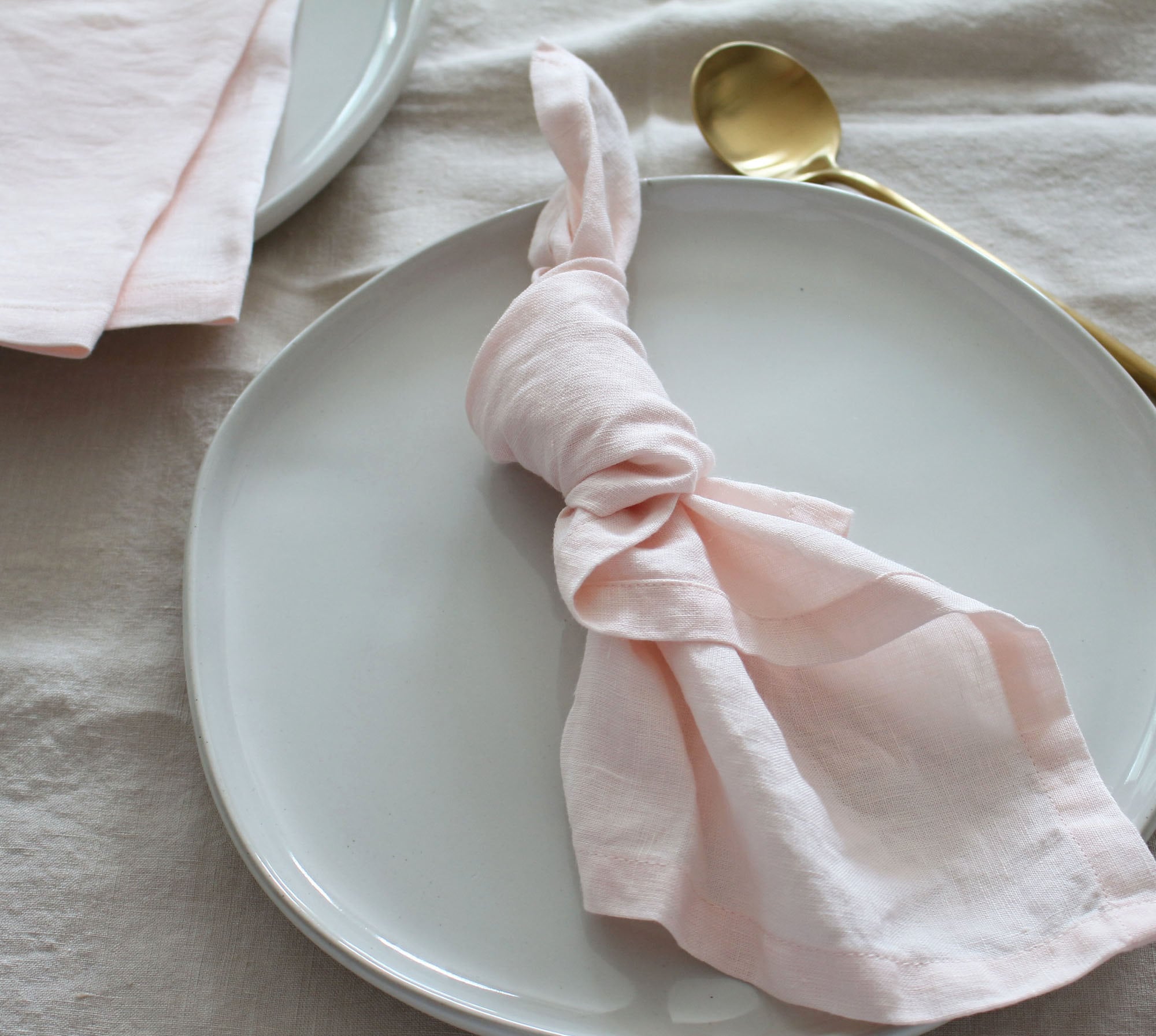 Linen Napkin Pale Peach Napkin Blush Table Decor Wedding Etsy