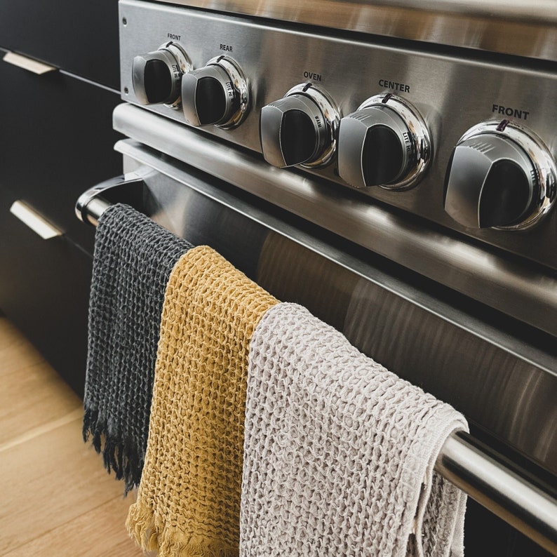 Waffle kitchen towel in various colors, Hand towel, Washcloth, Guest towel, Fluffy stone washed soft cotton towel, Absorbent every day towel
