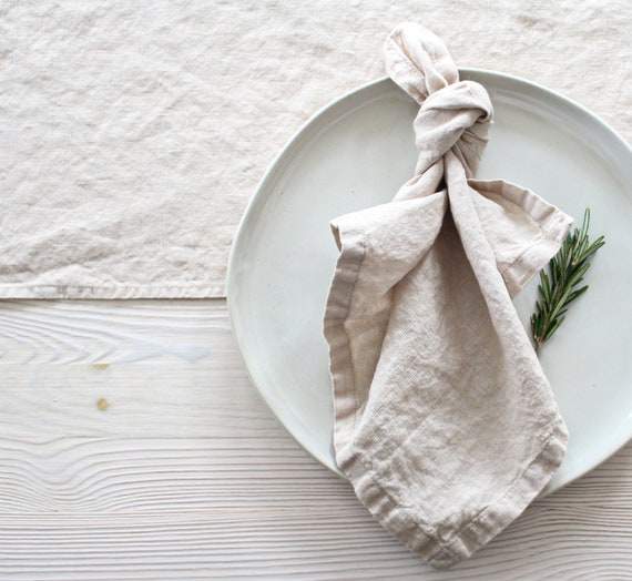 Bulk Linen Napkin Washed Soft Natural Linen Napkin Dinner Napkin