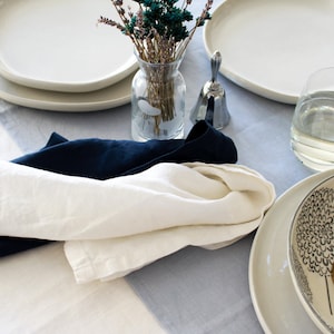Linen Table Runner, Sky Blue Runner, Table Linens, Coffee Table Decor, Wedding Table Runner, Washed, Modern Table Decor, Christmas Gift