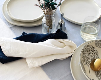 Linen Table Runner, Sky Blue Runner, Table Linens, Coffee Table Decor, Wedding Table Runner, Washed, Modern Table Decor, Christmas Gift