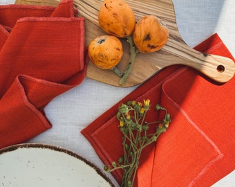 Terracotta napkin set of 2 or 4, wedding napkins bulk, cloth dinner napkin set, gifts for home, kitchen linens, reusable cotton table linens