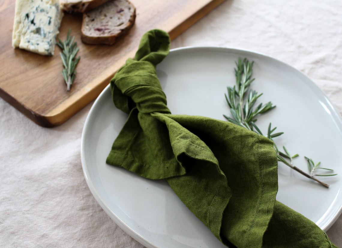 Linen Napkin US Shop Forest Green Dinner Napkin Wedding Etsy