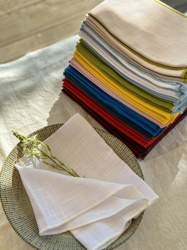 White napkin set of 2 or 4, cotton napkin white, kitchen linens, wedding napkins bulk, cloth dinner napkins, Turkish cotton table linens image 5
