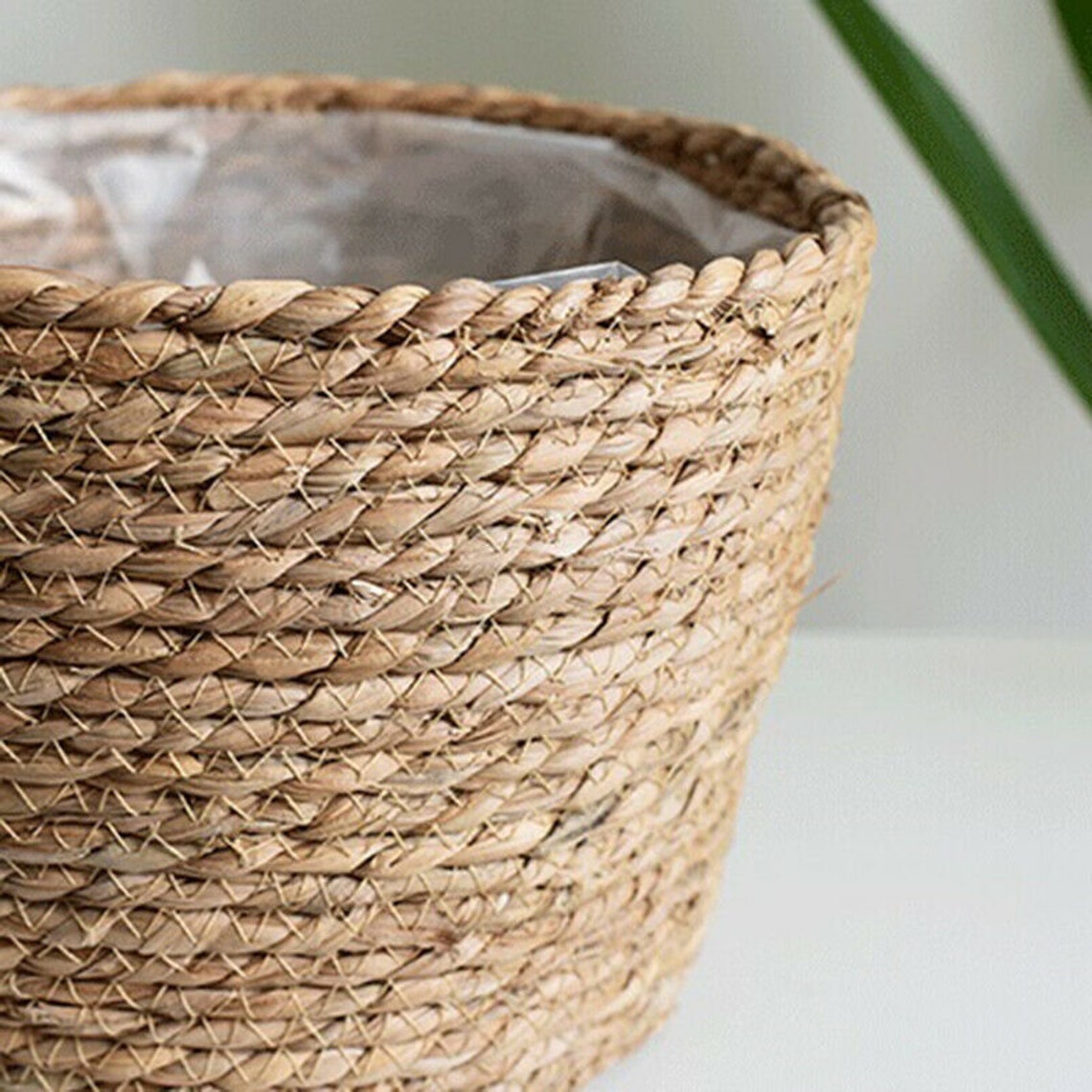 Woven Storage Plant Pot Basket Garden Flower Vase Lined Etsy