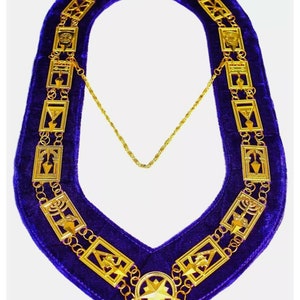 Cryptic Mason Royal & Select Master Chain Collar Masonic Regalia PURPLE ...