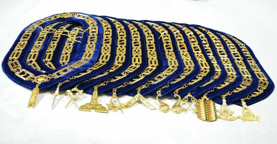 Masonic Regalia Master Mason Deluxe Silver Chain Blue Collar DMR-400SBRS