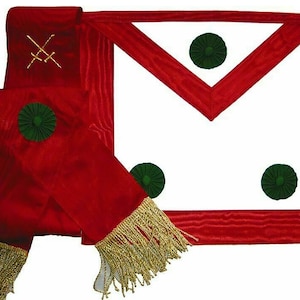 Knight mason regalia apron & sash set hand embroidered