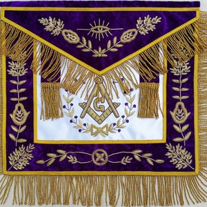 Masonic grand lodge master mason apron bullion hand embroidered