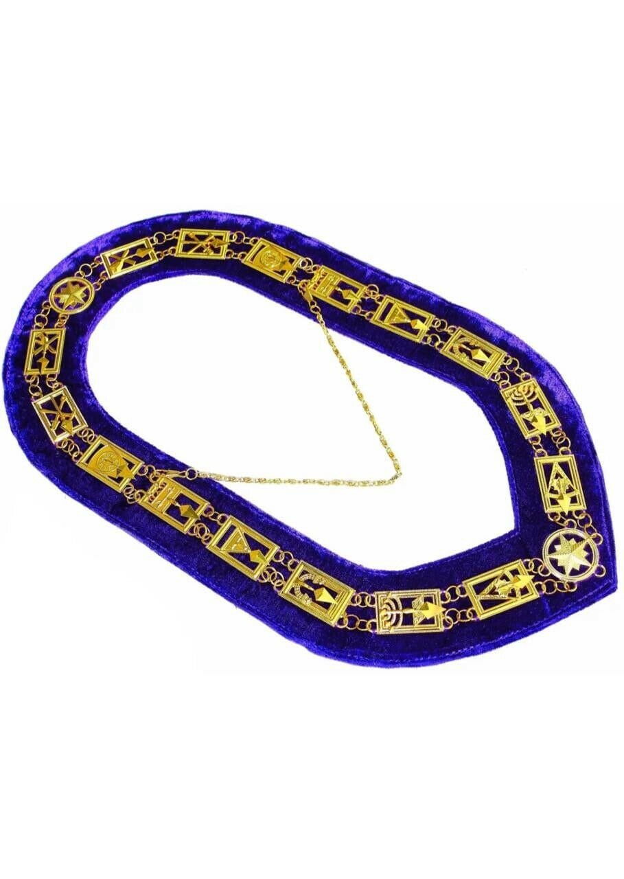 Cryptic Mason Royal & Select Master Chain Collar Masonic Regalia PURPLE ...