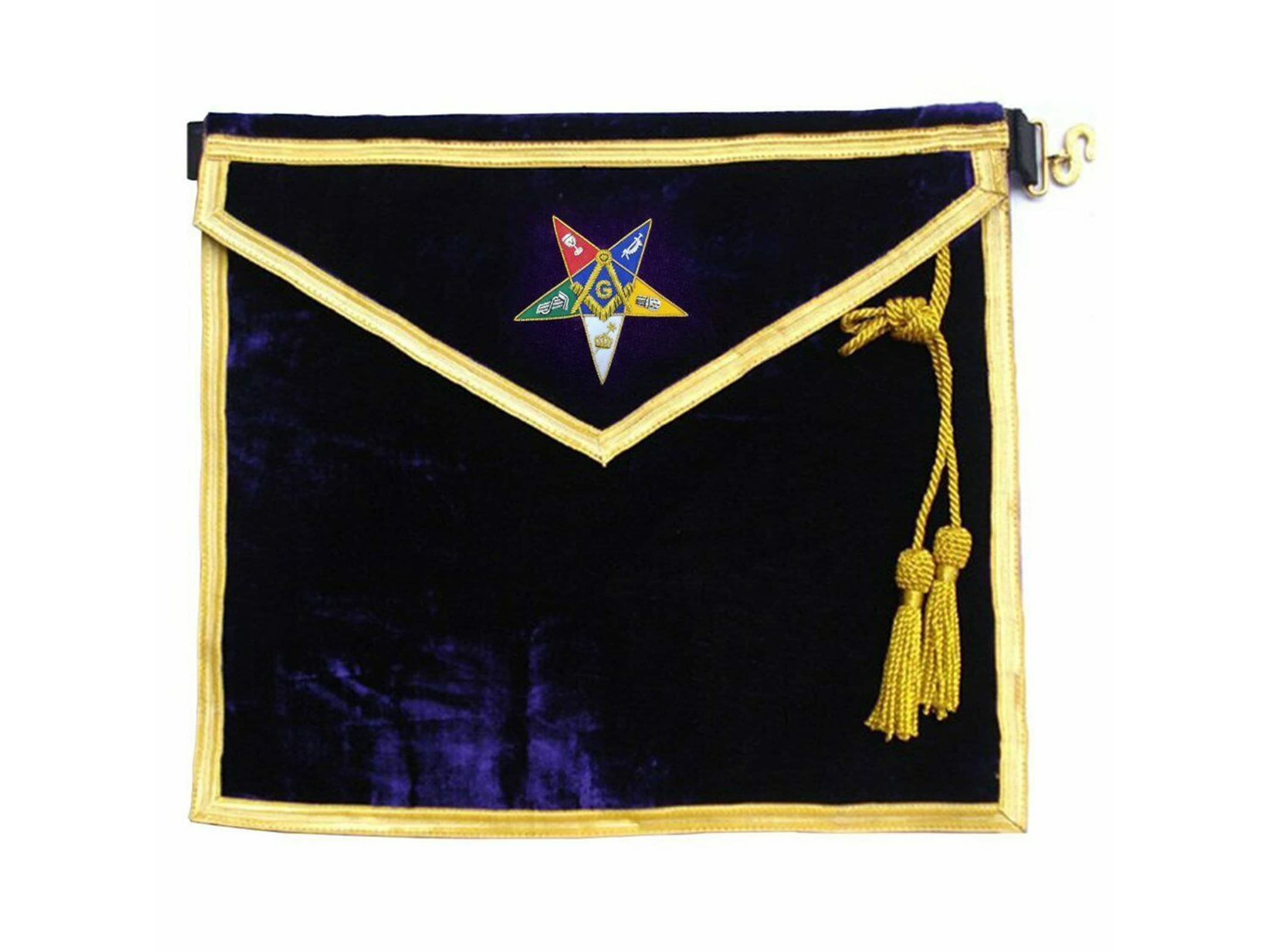 MASONIC OES HAND EMBROIDER WORTHY PATRON /MATRON APRON AND COLLAR SET MASONIC OES HAND EMBROIDER WORTHY PATRON /MATRON APRON AND COLLAR SET