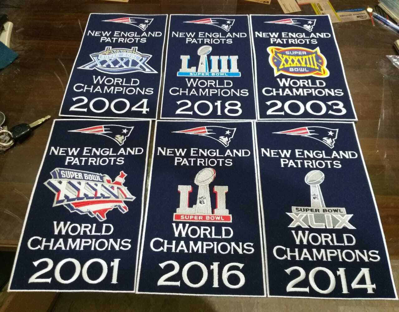 New England Patriots Super Bowl Championship Dynasty Banner – Palm Beach  Autographs LLC