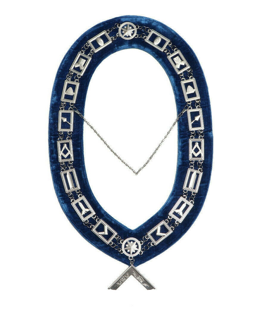 MASONIC WORSHIPFUL MASTER Apron Lodge Blue With Chain Collar and Jewel Gift Foe Him Etsy